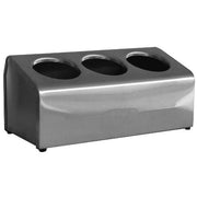 LTC-3S Three Hole Stainless Steel Flatware Cylinder Holder In-Line by Steril-Sil – Stainless Steel, Model LTC3S