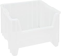 QUANTUM STORAGE SYSTEMS QGH800CL Giant Stack Multipurpose Part Organizer Clear Bins 18" L x 17" W x 13" H 2 Pack