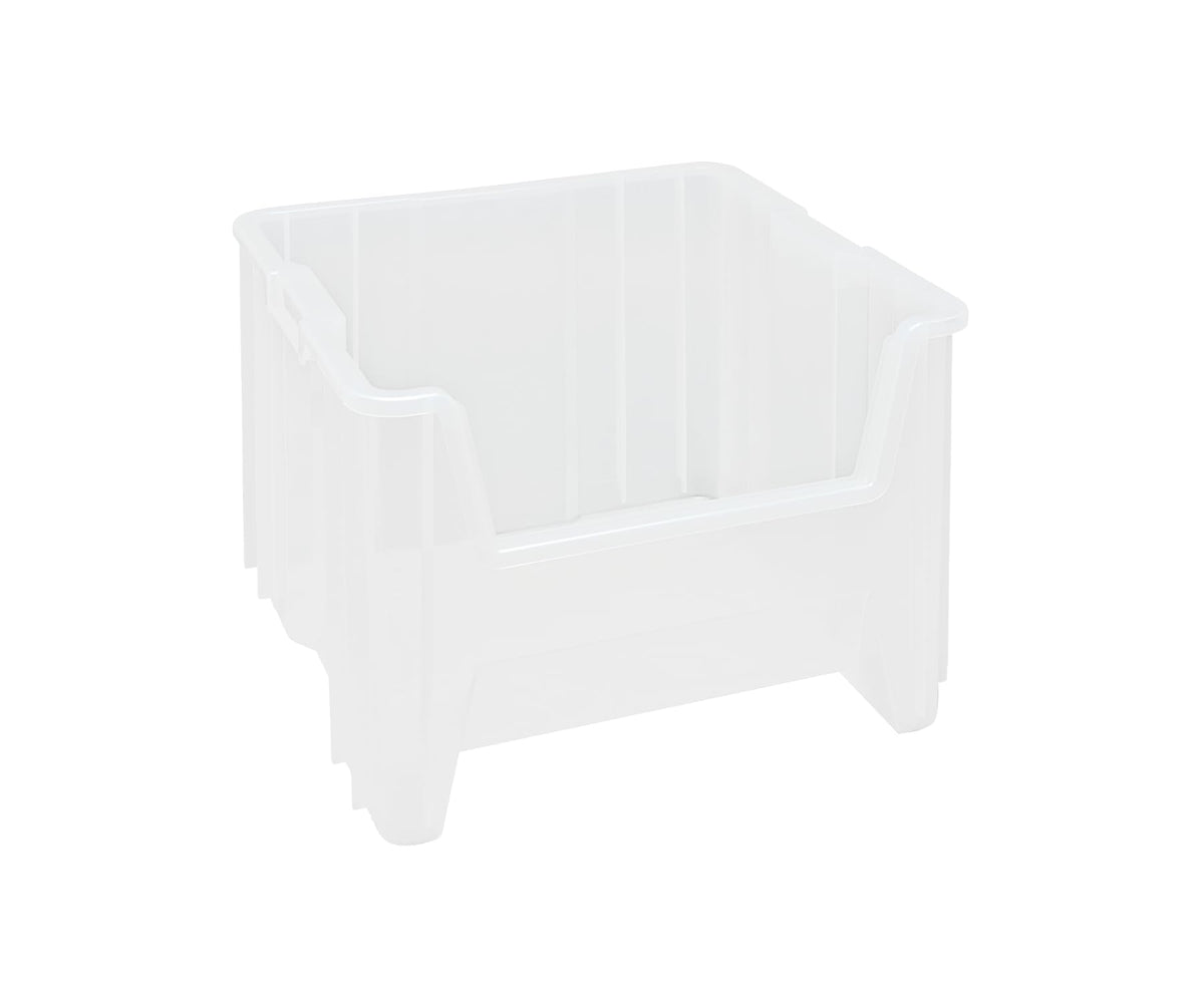 Giant Stack Multipurpose Part Organizer Clear Bins 18" L x 17" W x 13" H 2 Pack by QUANTUM STORAGE SYSTEMS – 17-1/2" x 16-1/2" x 12-1/2", 3609.38 cubic_inches, Plastic, Clear
