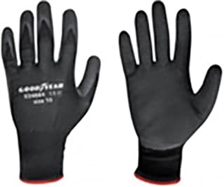 Goodyear PU Gloves and Latex Foam Palm Size 8 Black Work Gloves
