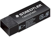 STAEDTLER RASOPLAST BLACK PLASTIC RUBBER ERASER [PACK of 3]