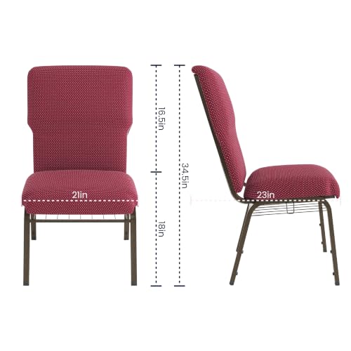 Flash Furniture Burgundy Pattern Fabric/Gold Vein Frame / Set of 1 / Classic Stacking Chairs