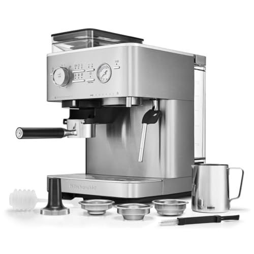 KitchenAid Brushed Stainless Steel / 2.5L / Semi with Burr Semi-Automatic Espresso Machines