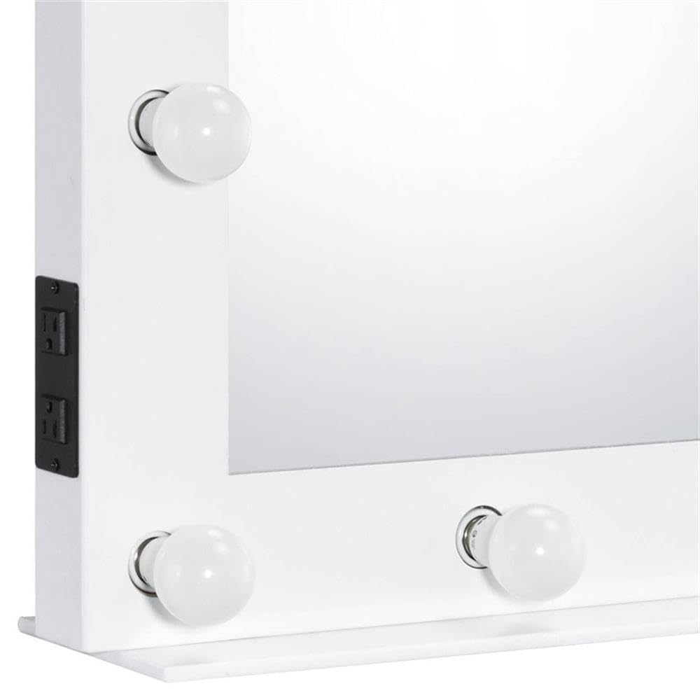 Avery Rectangle Accent Mirror in White by Acme – 26"L x 32"W, Metal, White, Model AC00759