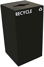Witt Industries 28GC04-SC GeoCube Recycling Receptacle with Combination Slot/Round Opening, Steel, 28 gal, Scarlet