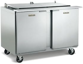 Traulsen UST7230-LL Dealer's Choice Compact Two Section Prep Table 72" Wide with (30) Pan Capacity, Low Profile Flat Cover & Left Hinged Doors