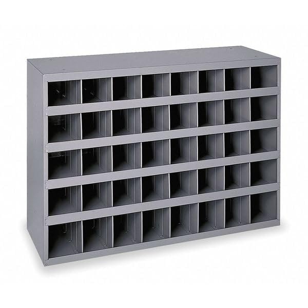 All-Welded Steel Bin Shelving - 33-3/4x12x42 - (42) 5-3/8x11-7/8x5-1/2 Bins by Durham – 12"L x 33.75"W x 42"H, Alloy Steel, Grey, Model 360-95