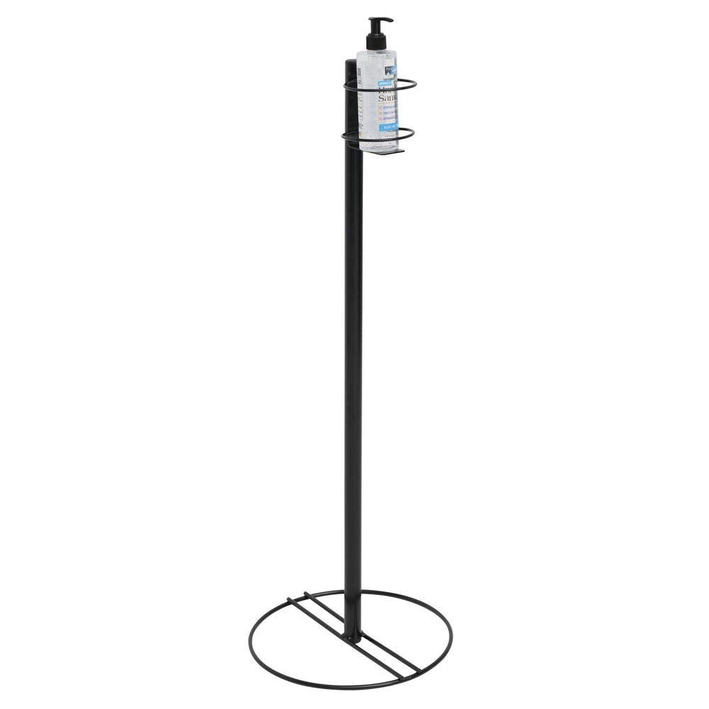 Black Wire Hand Sanitizer Stand for Small Bottles - 12" Dia x 34" H by HUBERT – Wire, Black, Model WCH0508