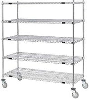 Nexel Open Sided Wire Exchange Truck, 5 Wire Shelves, 800 Lb. Cap, 48x24x69