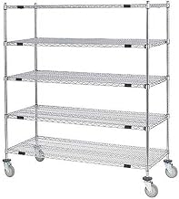 Nexel Open Sided Wire Exchange Truck, 5 Wire Shelves, 800 Lb. Cap, 48x24x69