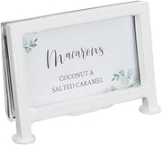 CAL-MIL White Iron Tabletop Sign Holder with Clear Acrylic Frame, Rectangle Shape, 3.5 x 1 x 2 Inches
