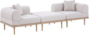 Brown Fabric 3-Piece Outdoor Modular Sofa Set with Cushions, Contemporary Style, Comfortable Arm and Back Height, Durable Outdoor Upholstery