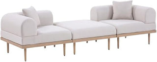Brown Fabric 3-Piece Outdoor Modular Sofa Set with Cushions, Contemporary Style, Comfortable Arm and Back Height, Durable Outdoor Upholstery
