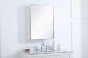 Wyn 20x28 Metal and MDF Mirror Medicine Cabinet in Silver by Elegant Decor – Small, Glass, Silver, Model MR572028S