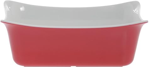 Dalebrook 1/4 Size Red Melamine Fleur Gastronorm Crock - 10 2/5"L x 6 2/5"W x 3 9/10"D