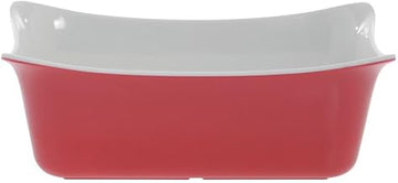 Dalebrook 1/4 Size Red Melamine Fleur Gastronorm Crock - 10 2/5"L x 6 2/5"W x 3 9/10"D