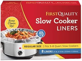 PanSaver Slow Cooker Liners - Disposable Liners for Instant Cleanup with No Scrubbing (Fits 3-8 Quarts, 8 Count)