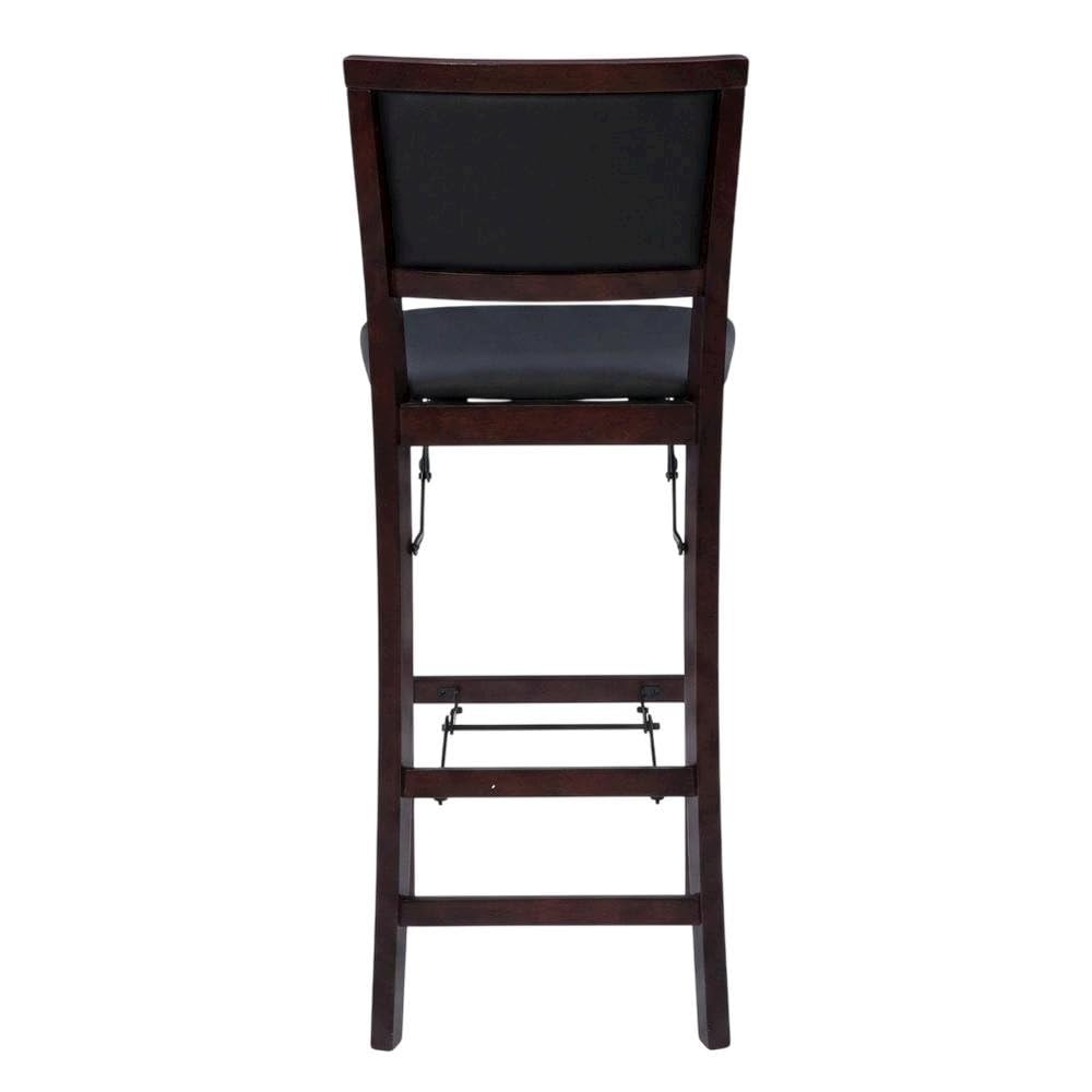 Brown Triena 30-in Pad Back Folding Bar Stool by Furnifact – Plywood, Rubberwood, Pvc, Ca Foam, Rubberwood,MDF, Brown