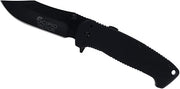 Scipio ST060B Pocket Knife Stainless Steel Folding Knife with Locking Clip, Pocketknife for Hunting - Black