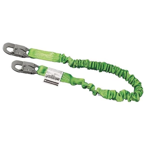 Miller Manyard ll Shock-Absorbing Lanyards by Honeywell – 6', Polyester Web, Green, Model 216M-Z7/6FTGN