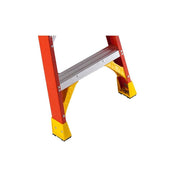 () Twin Step Ladder by Werner – 79"L x 30.5"W x 9"H, Fiberglass, Orange, Model T6210
