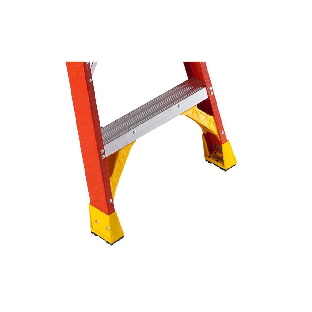 () Twin Step Ladder by Werner – 79"L x 30.5"W x 9"H, Fiberglass, Orange, Model T6210