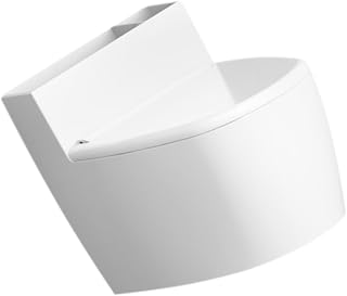 VICASKY Toilet Shaped Wall-mounted Ashtray with Lid, Ceramic Bathroom Smoking Supplies, Covered Anti-ash Splash Ash Can for Home and Office Use