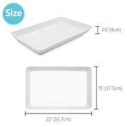 AMGBZT Serving Platter Set, 22 x 15 x 1.6 Inch, 2 Pack, White
