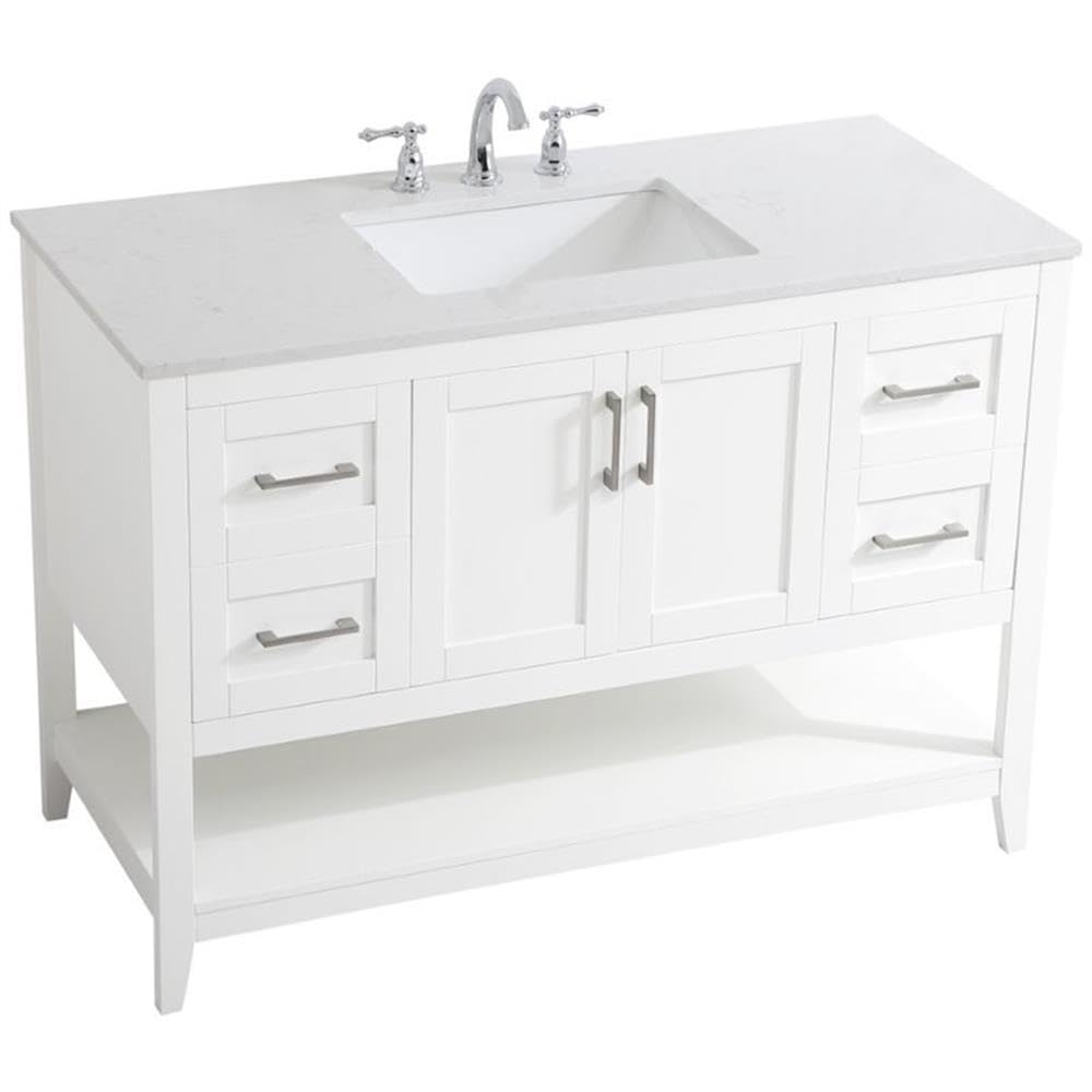 Elegant Decor 48" - Single / Brushed Nickel,white / Traditional Bathroom Vanities