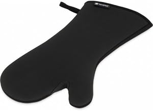 San Jamar Flexguard Oven Mitt with Integrated Magnet, Silicone, 15 Inches, Black