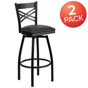 Flash Furniture Black Vinyl Seat/Black Metal Frame / 2 Pack / 1 Barstools