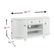 Dandridge TV/Media Stand - White by SEI Furniture – 48.5 x 16.25 x 24.25 inches, Wood, White, Brushed Silver, Model AZ2438SM