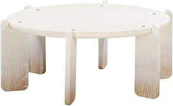 Starlight Canyon Home Beige Coffee Table with Oak Legs, MDF and Oak Construction, Durable Surface, Contemporary Design, Stylish Living Room Accent, Easy Maintenance