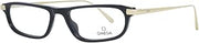 Omega Rectangular Eyeglasses OM5012 001 Black/Gold 52mm 5012