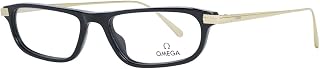 Omega Rectangular Eyeglasses OM5012 001 Black/Gold 52mm 5012