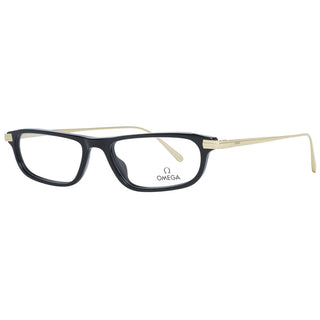 Rectangular Eyeglasses 001 Black/Gold 52mm by Omega – 52-16-155, Plastic, Black/Gold, Model OM5012