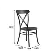 Black Metal Dining Chair Set with 4 Chairs by Furnifact – Steel 100.00%, Black, Pack of 4