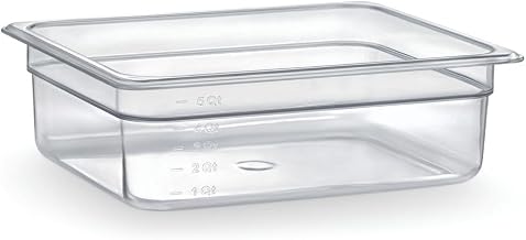 HUBERT Half-Size Clear Polycarbonate Cold Food Pan - 12 4/5" L x 10 3/7" W x 4" D
