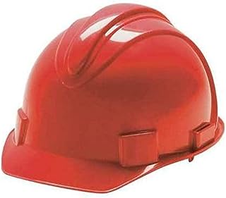 Jackson Safety Red High Density Polyethylene Cap Style Hard Hat - 4-Point Suspension - Pin Lock Adjustment - Accessory Slots, Rain Gutters - 20429 [PRICE is per EACH]