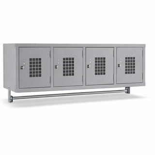 Glownary Space Solutions Wall Mount Locker – Gray Steel, 45x18x18 Inches, 4 Ventilated Compartments, Single Tier, Lockable