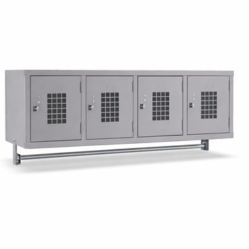 Glownary Space Solutions Wall Mount Locker – Gray Steel, 45x18x18 Inches, 4 Ventilated Compartments, Single Tier, Lockable