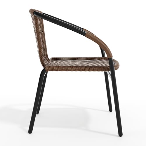 Flash Furniture Dark Brown / Set of 1 / Contemporary Patio Dining Chairs