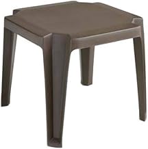 Grosfillex US529837 Miami Outdoor Low Table, 17" x 17" Square, Bronze Mist (Case of 6)