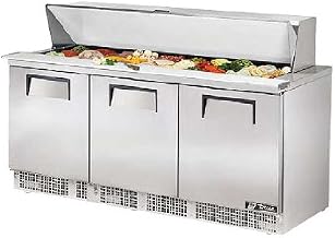 TRUE TFP-72-30M Food Prep Table for 30 Pans - Three Door, 72" W