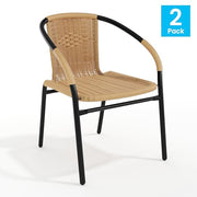 Flash Furniture Beige / Set of 2 / Modern Patio Dining Chairs
