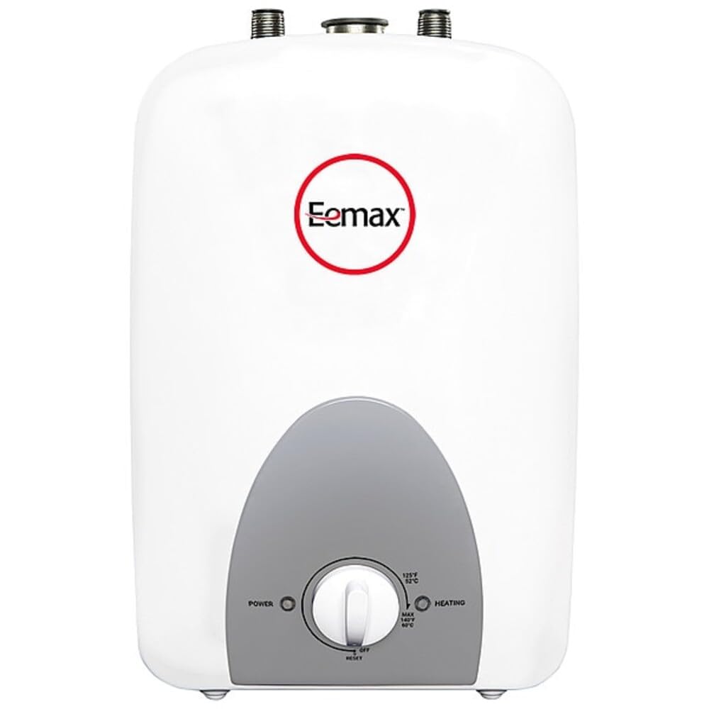 1.5-Gallon Mini Tank Electric Water Heater by Eemax – 12.50 x 11.00 x 10.00 inches, 1.5 gallons, Plastic, White, Model EMT1