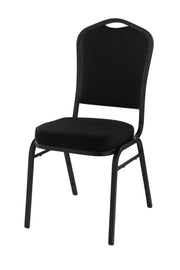 Silhouette Fabric Stack Chair Ebony Black with Black Sandtex Frame by National Public Seating – Vinyl, Ebony Black, Model 9360-BT