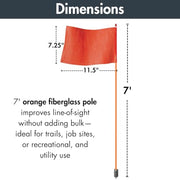 Checkers Orange Pole / 11-1/2" L X 7-1/4" W / 1 Flags