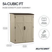 Suncast Taupe / 54 CU FT. / Outdoor,Garden Storage Sheds