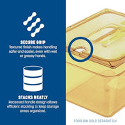 Carlisle FoodService Products 1 Count (Pack of 1) / Amber / Handled Lid Storage & Transport